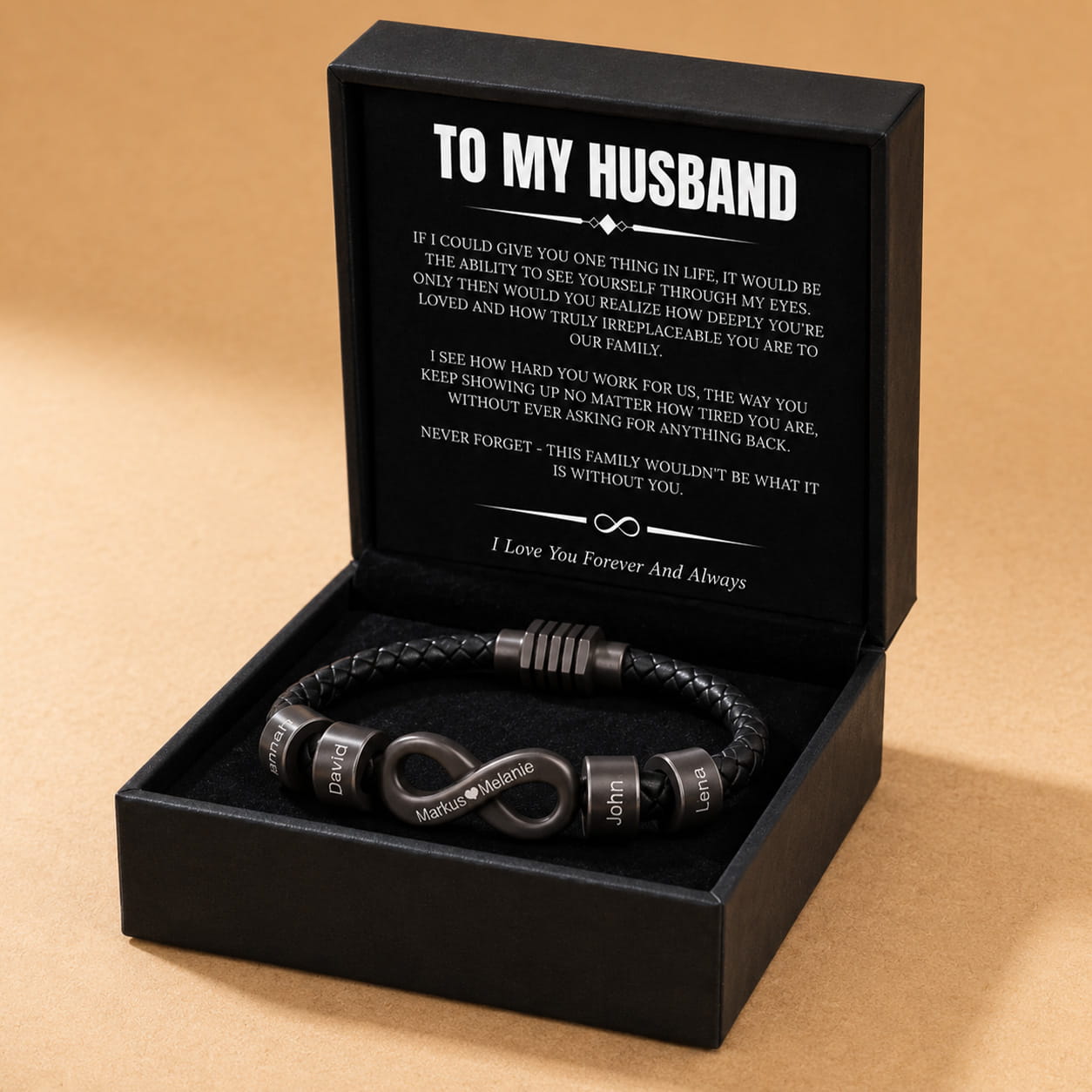 Infinity Name Bracelet - For the Man Who Holds Us Together