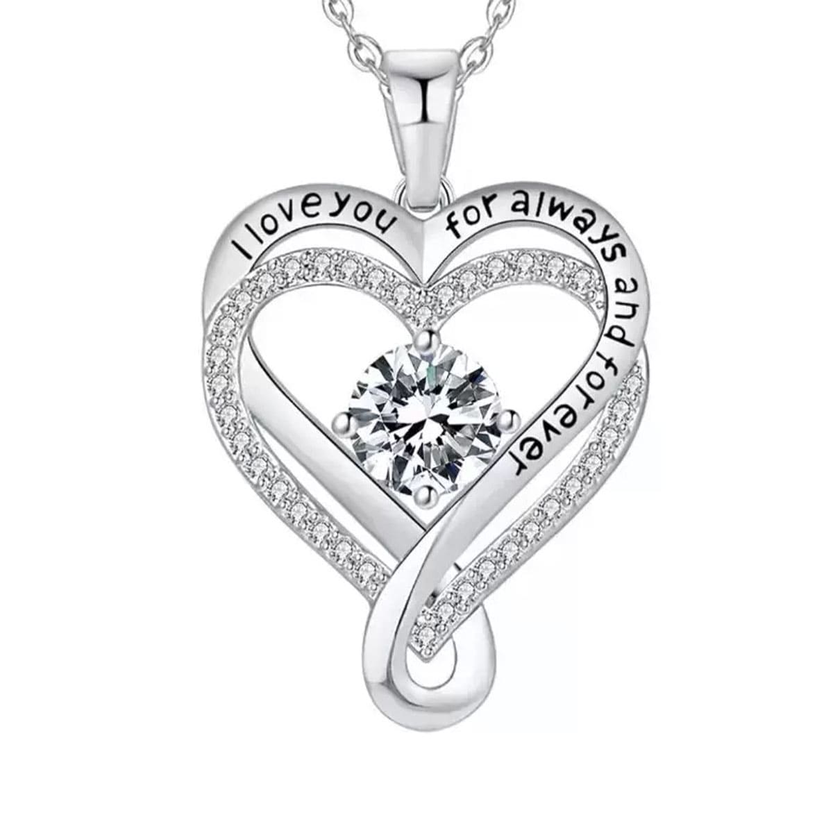 To my Wife - Forever & Always Heart Necklace
