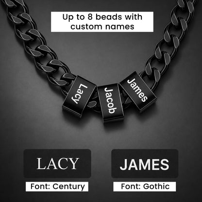 Men’s Necklace with Personalized Name Beads