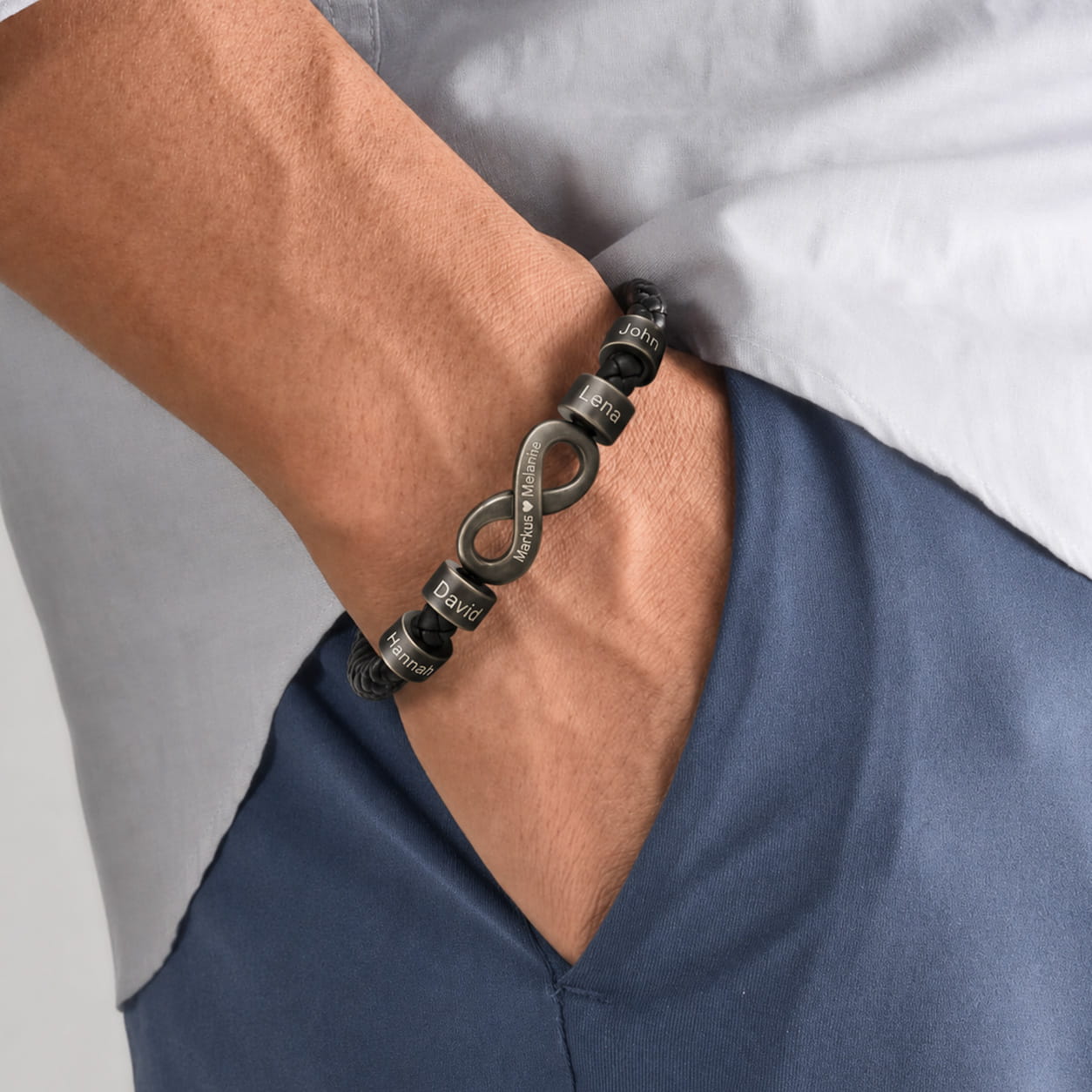 Infinity Name Bracelet - For the Man Who Holds Us Together