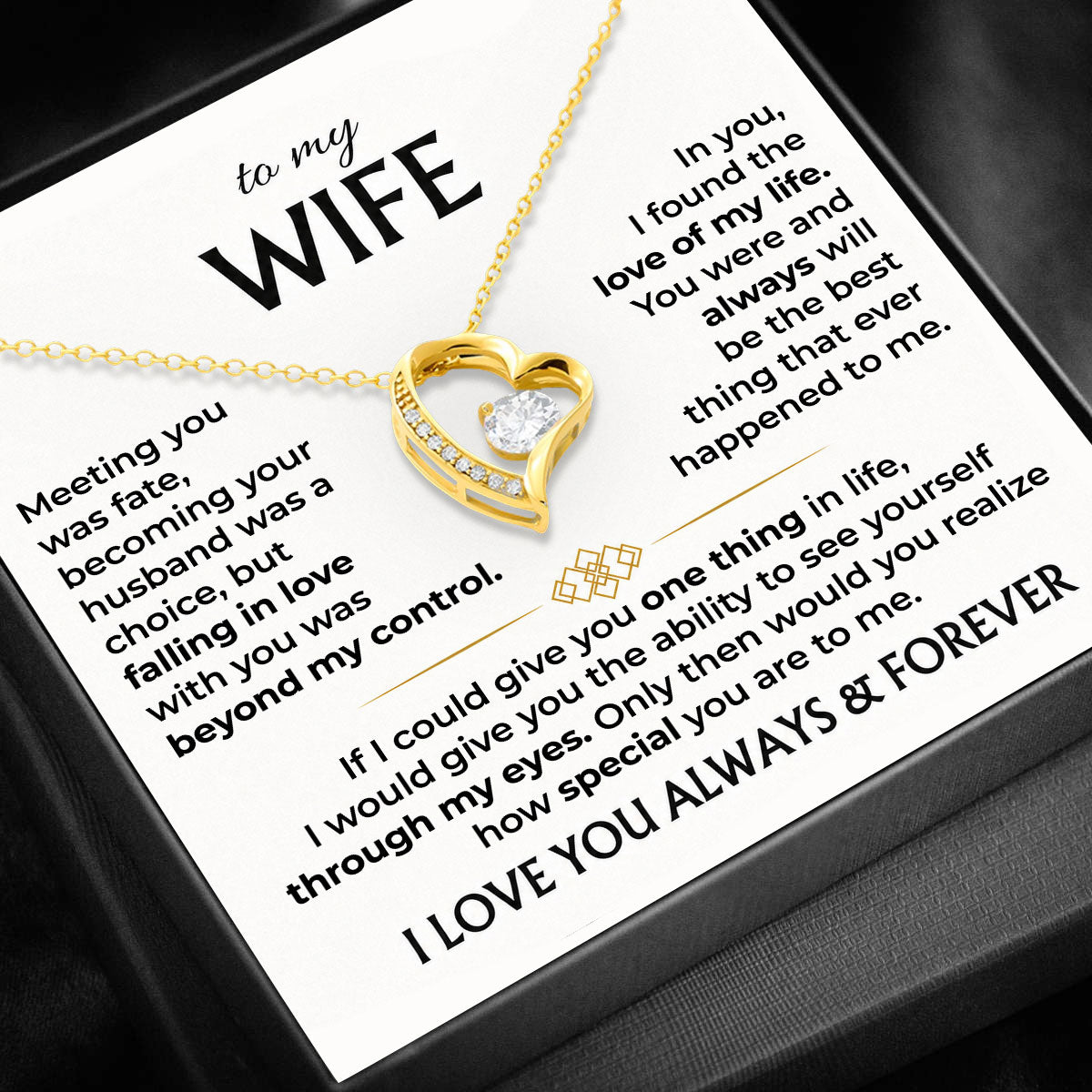 To My Wife - Forever Love Necklace Gift Set