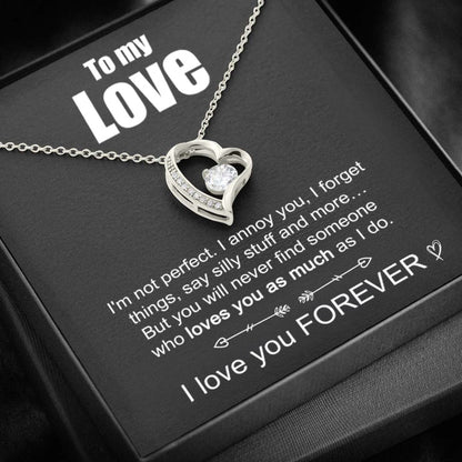 “To My Love” - 14k Whitegold Heart Necklace