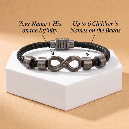 Infinity Name Bracelet - For the Man Who Holds Us Together