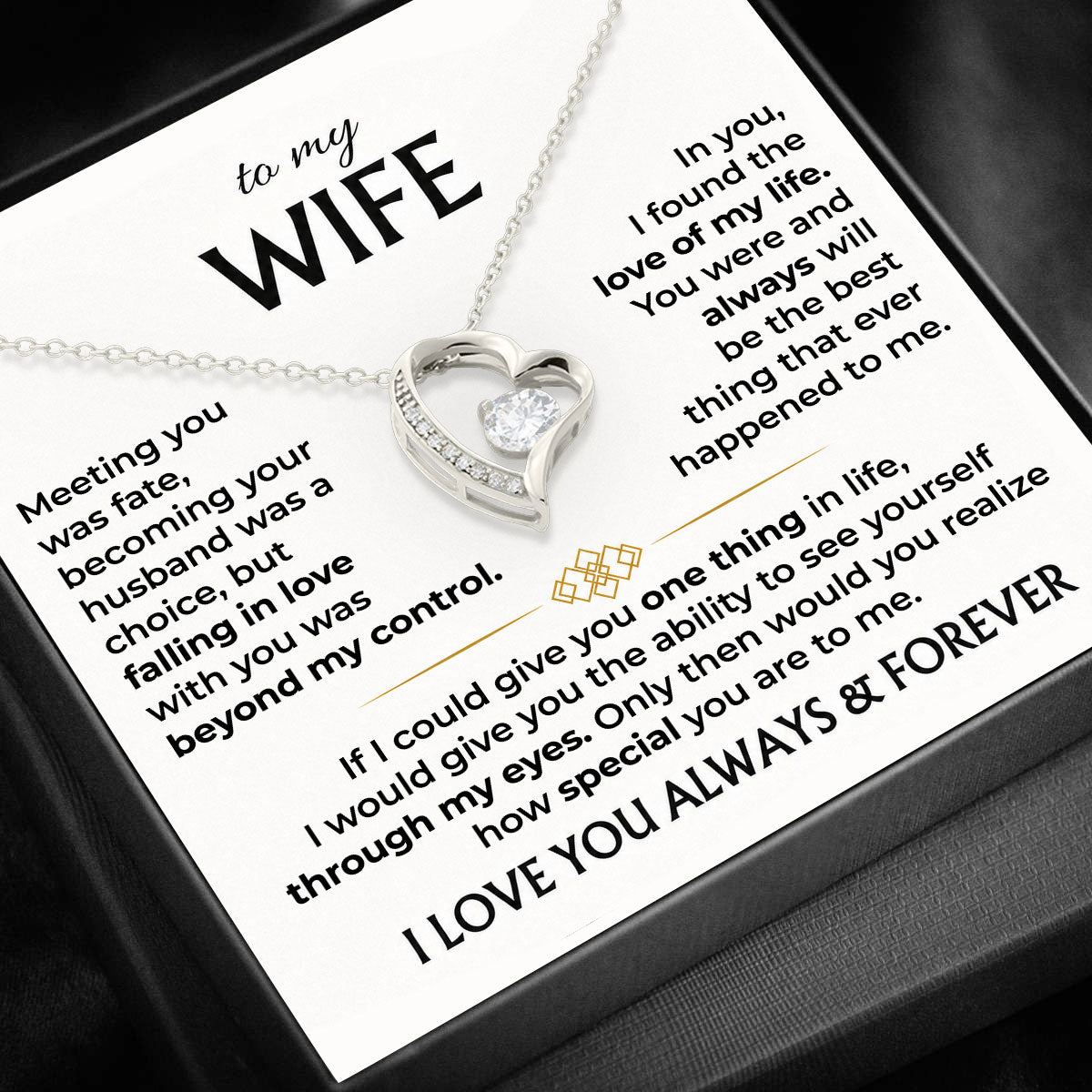 To My Wife - Forever Love Necklace Gift Set