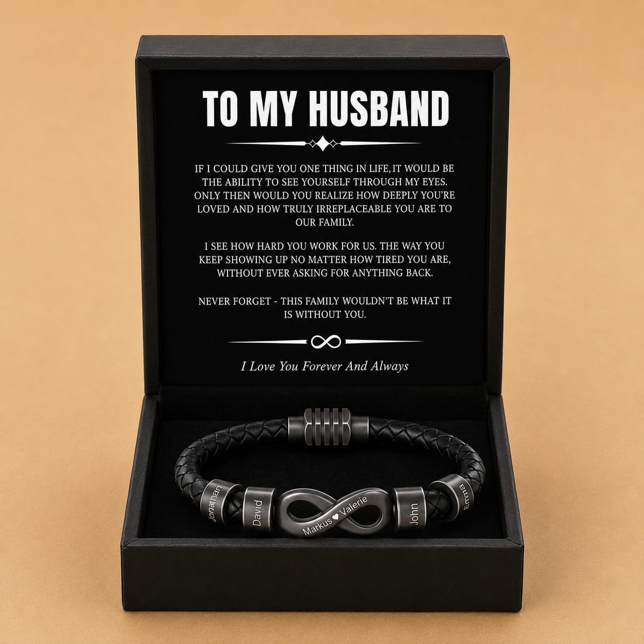 Infinity Name Bracelet - For the Man Who Holds Us Together