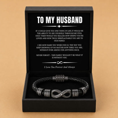 Infinity Name Bracelet - For the Man Who Holds Us Together