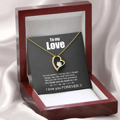 “To My Love” - 14k Whitegold Heart Necklace