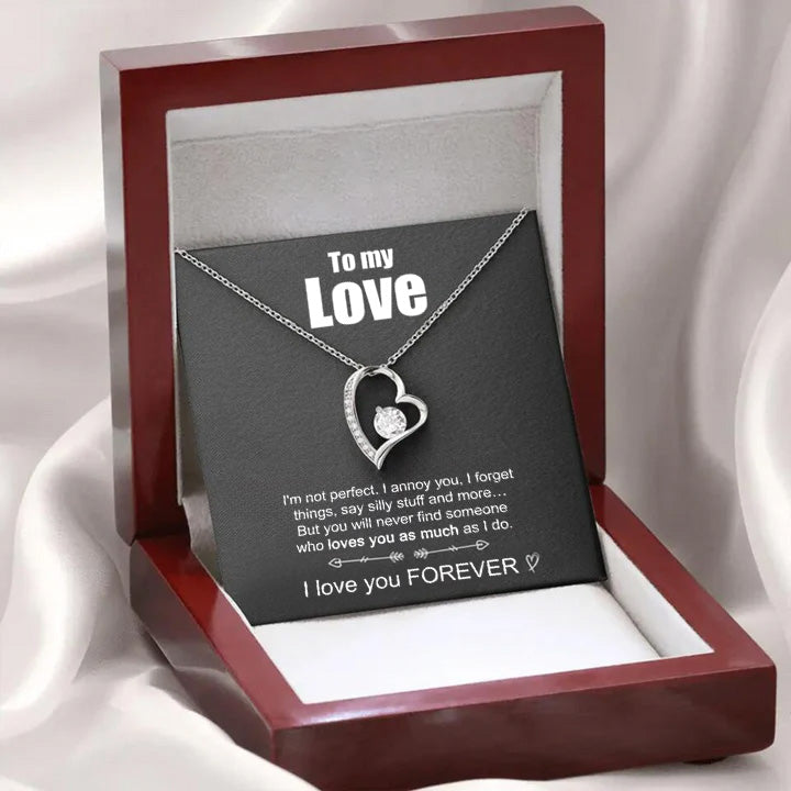 “To My Love” - 14k Whitegold Heart Necklace