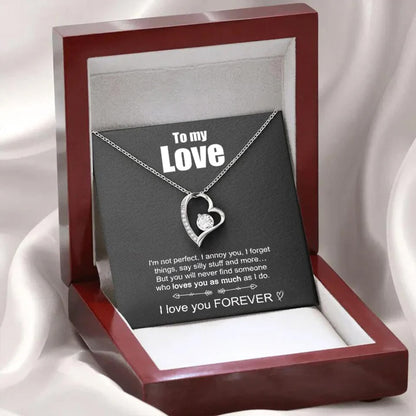 “To My Love” - 14k Whitegold Heart Necklace