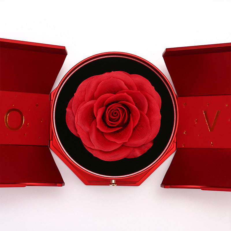 “To My Love” - Eternal Rose Box - 14k Whitegold Heart Necklace