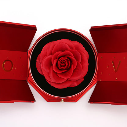 “To My Love” - Eternal Rose Box - 14k Whitegold Heart Necklace