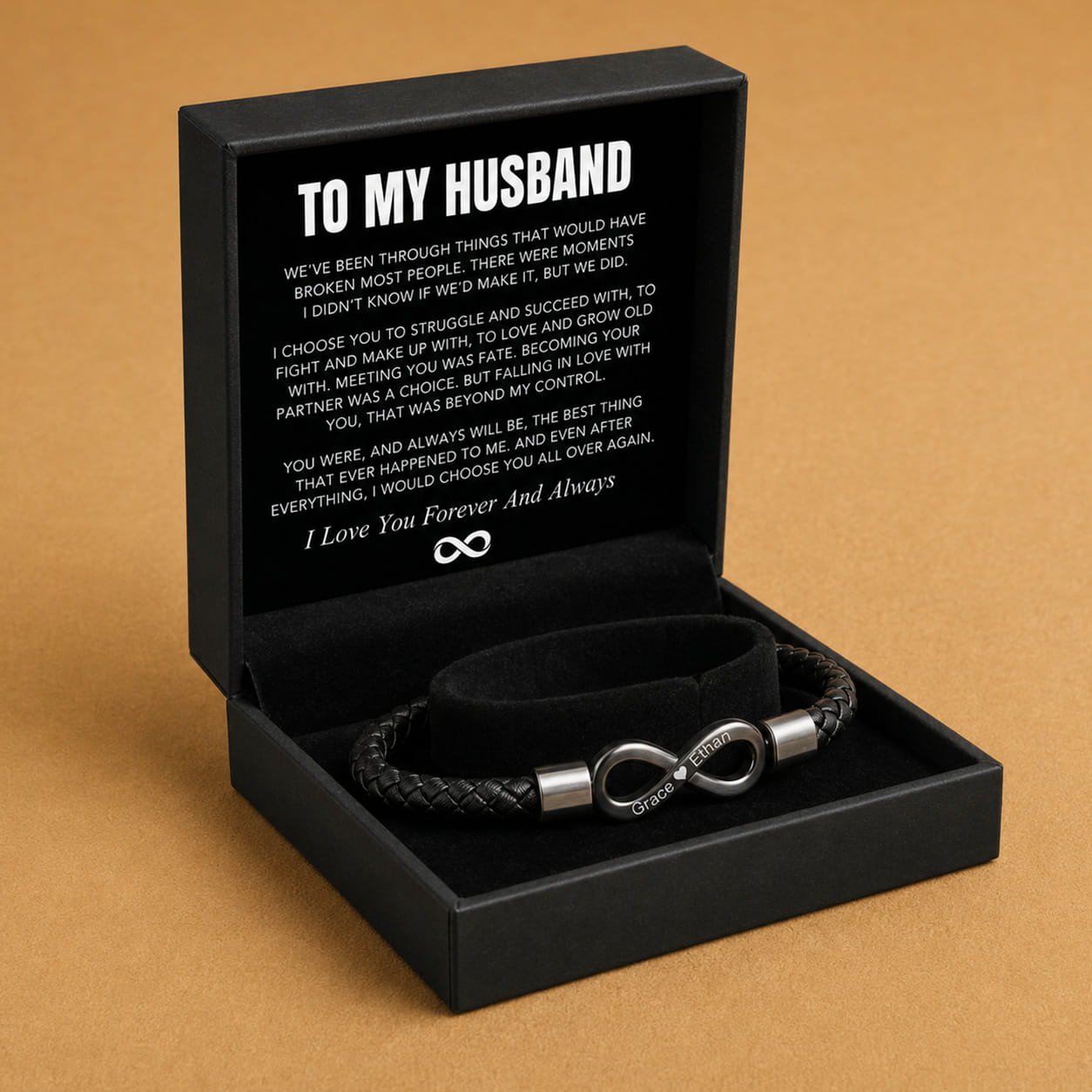 "To My Husband" - Infinity Personalized Bracelet