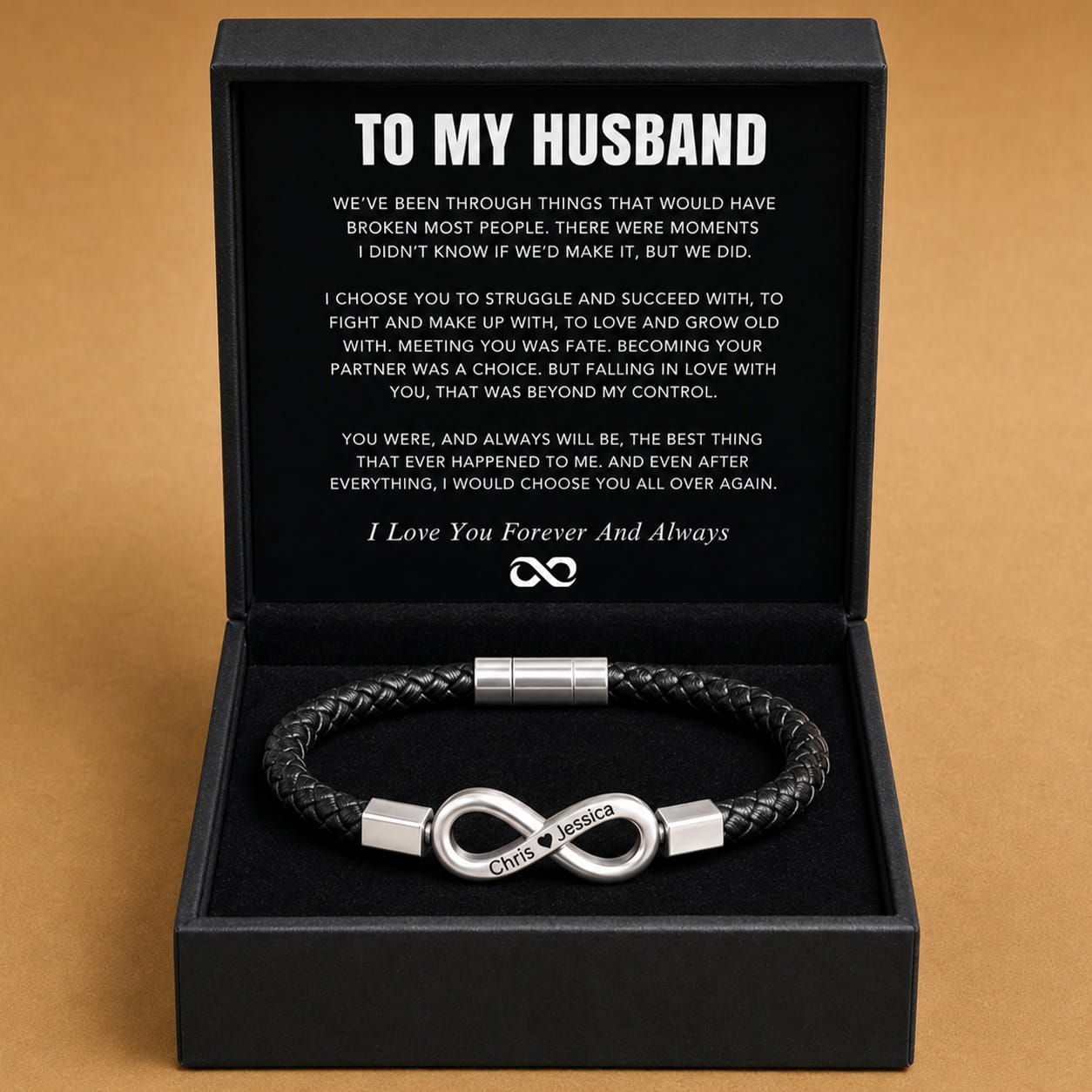 "To My Husband" - Infinity Personalized Bracelet