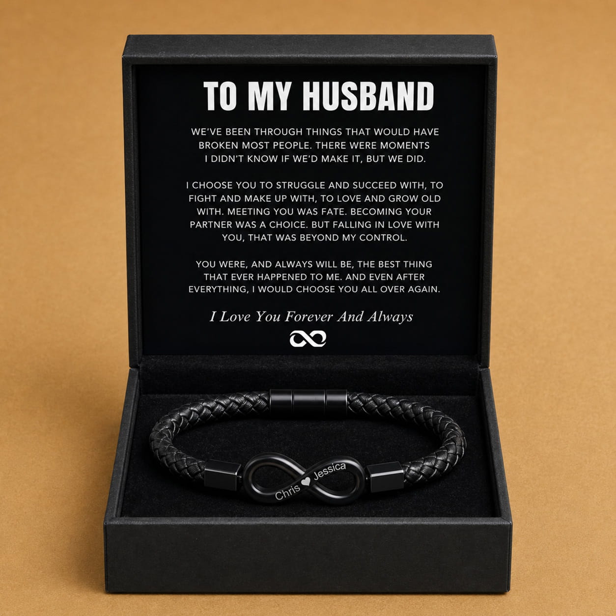 "To My Husband" - Infinity Personalized Bracelet