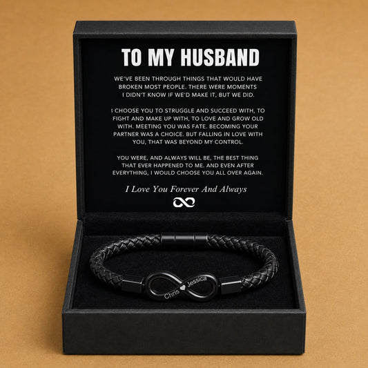 "To My Husband" - Infinity Personalized Bracelet