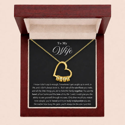 "The Heart of Our Family" - Customized Heart Necklace