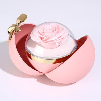 Globe Rose Box - With Hidden Engraved Necklace