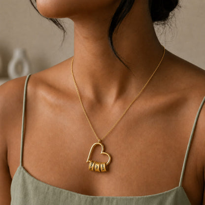 "The Heart of Our Family" - Customized Heart Necklace