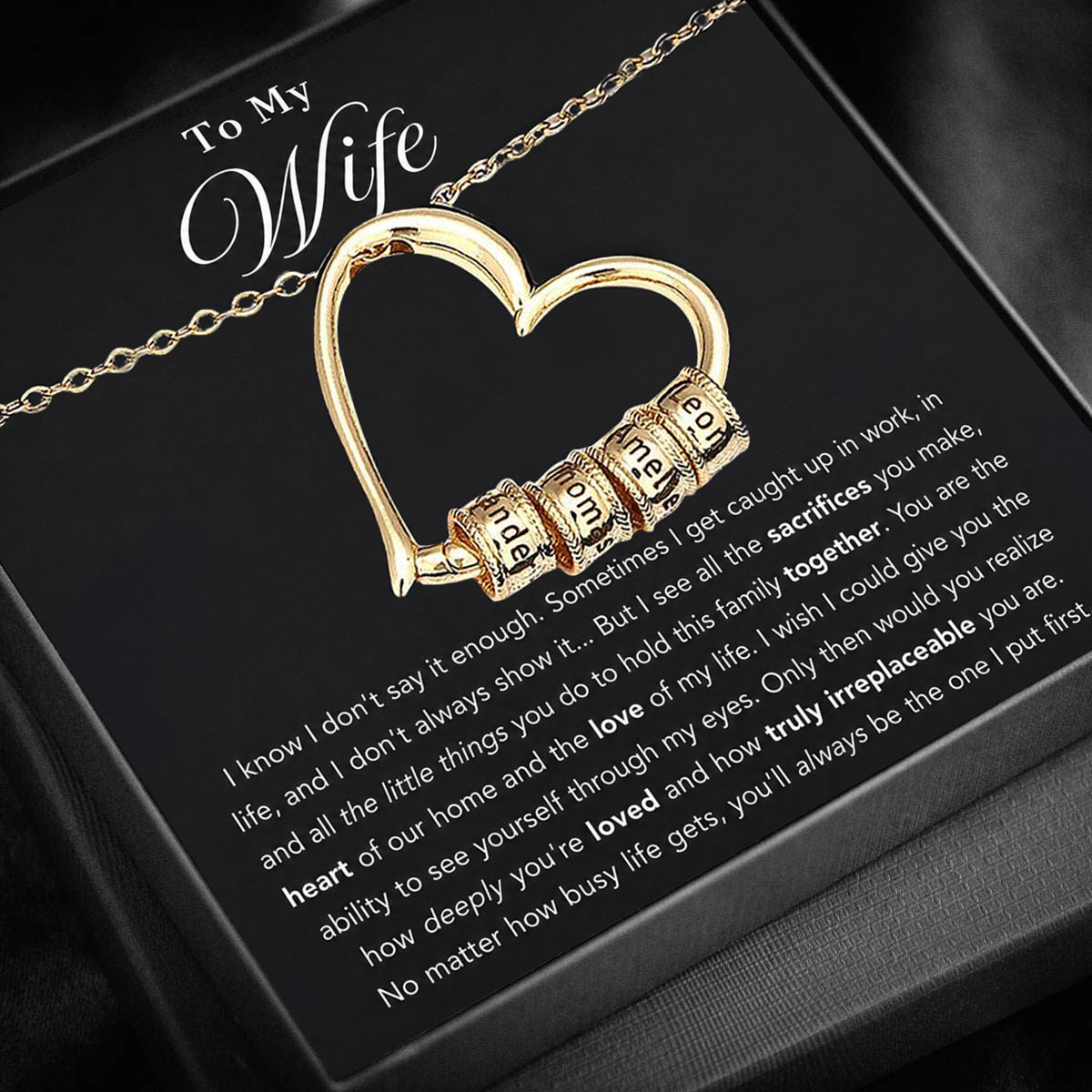 "The Heart of Our Family" - Customized Heart Necklace