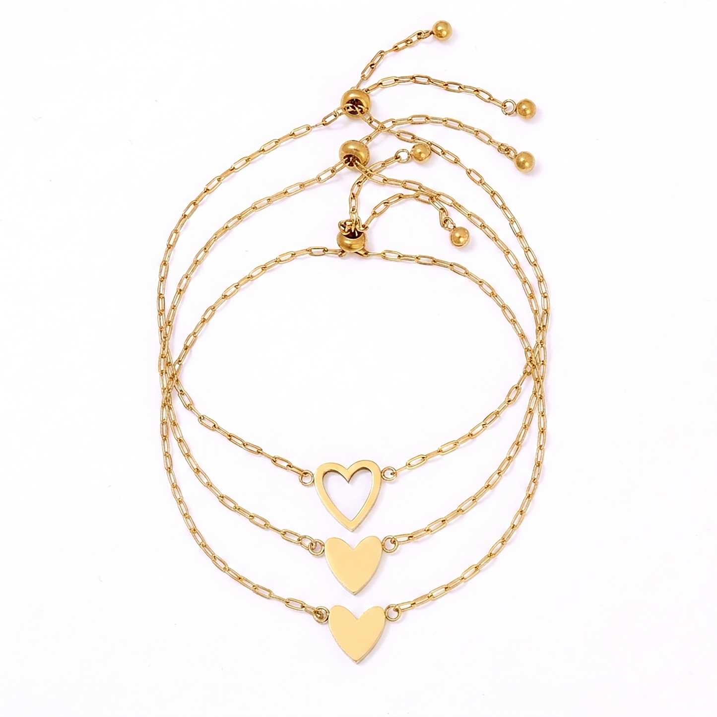 Matching Hearts Bracelet Set