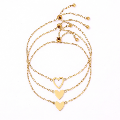 Matching Hearts Bracelet Set