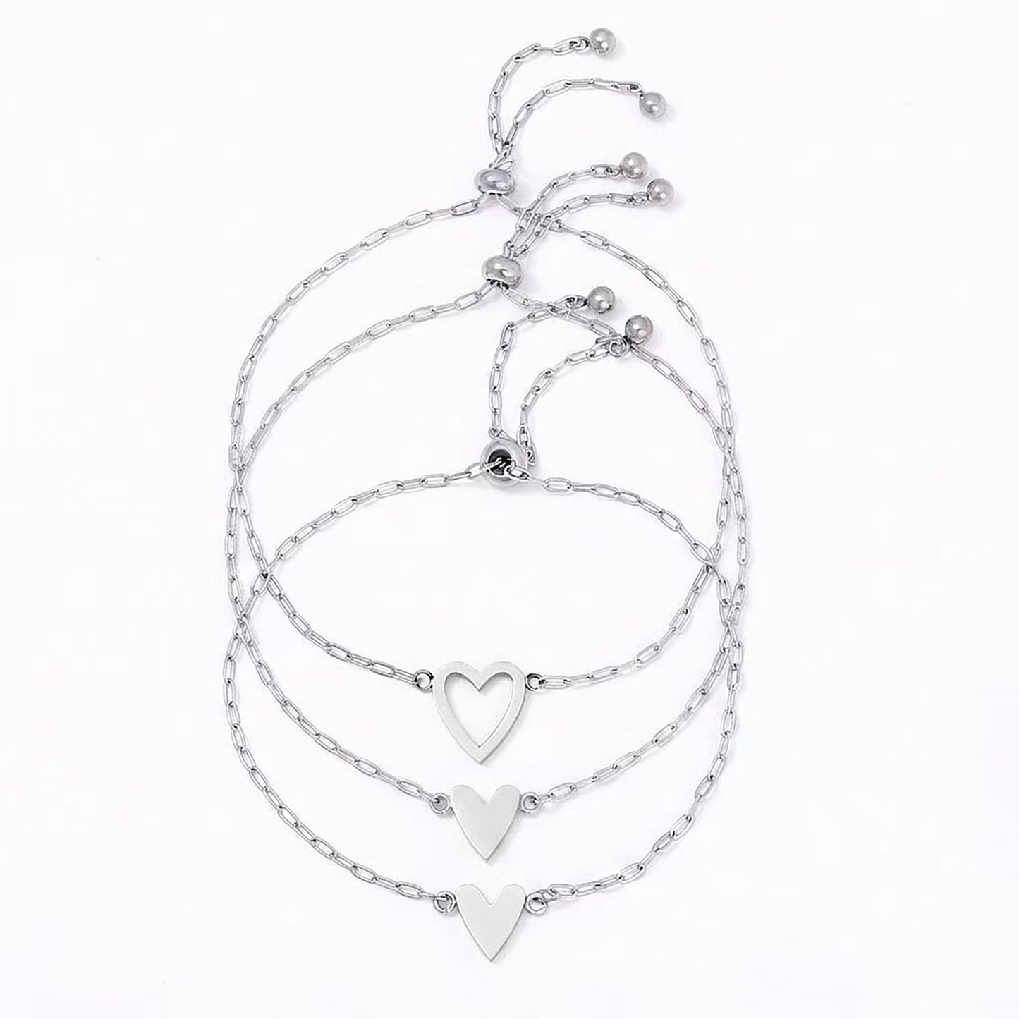 Matching Hearts Bracelet Set