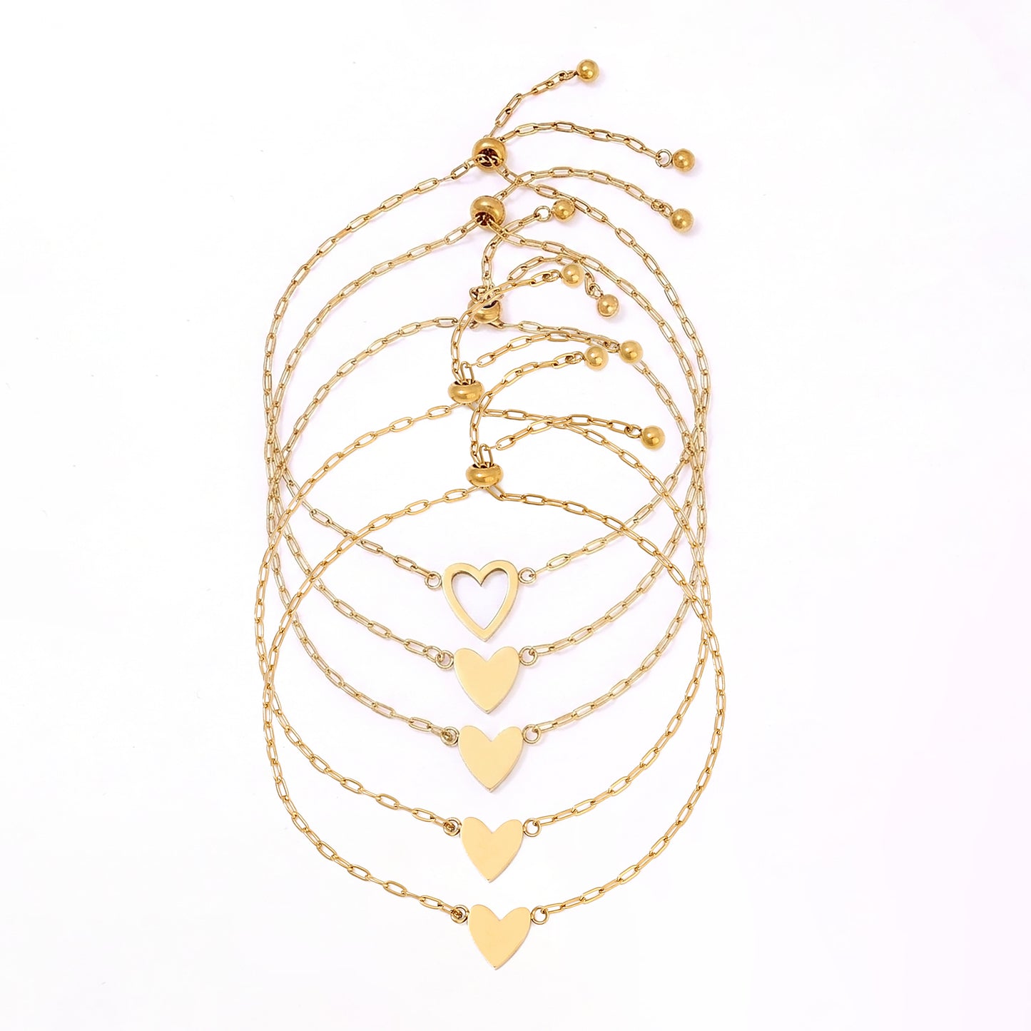 Matching Hearts Bracelet Set