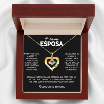 Siempre Tuya – Collar de Corazón con Piedra de Nacimiento Verdo - Soy no perfecto