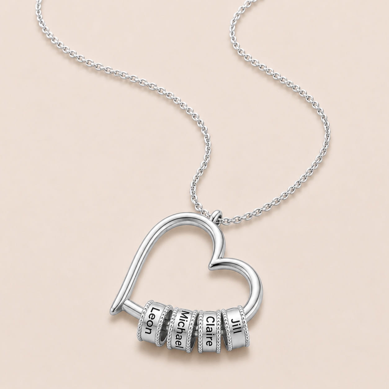 "The Heart of Our Family" - Customized Heart Necklace
