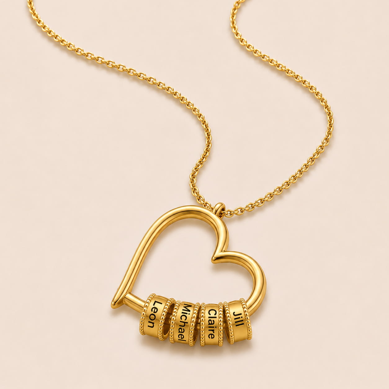 "The Heart of Our Family" - Customized Heart Necklace