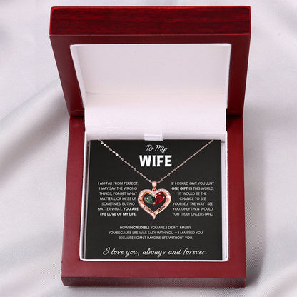To my Wife Birthstone Heart Necklace
