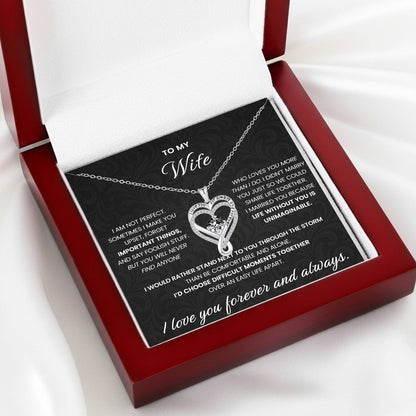 To my Wife - Forever & Always Heart Necklace