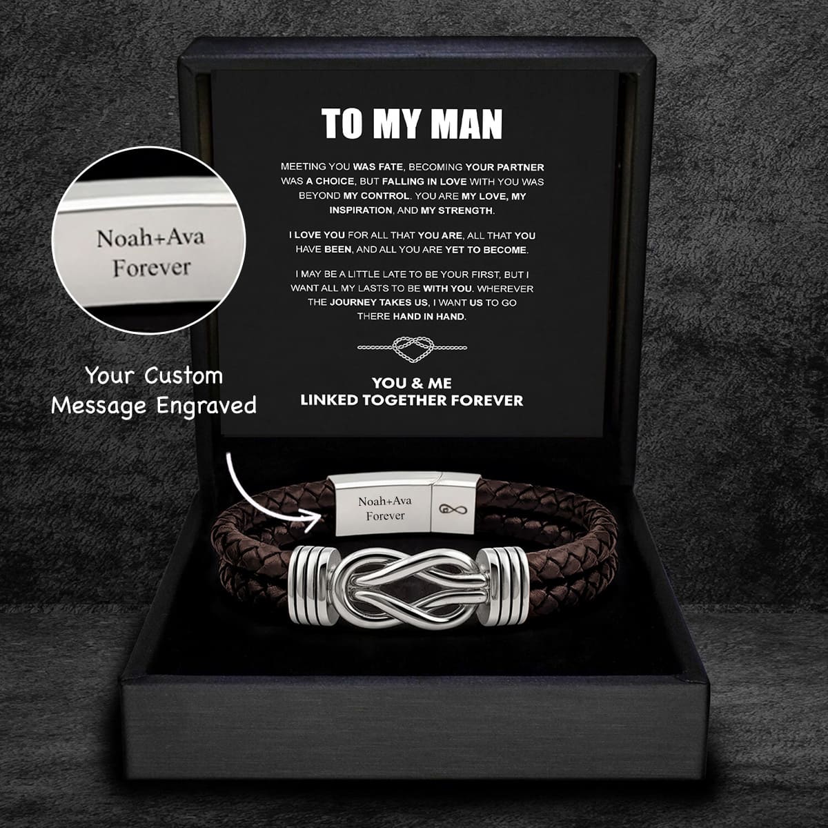 "To My Man" Forever Tied Bracelet Set
