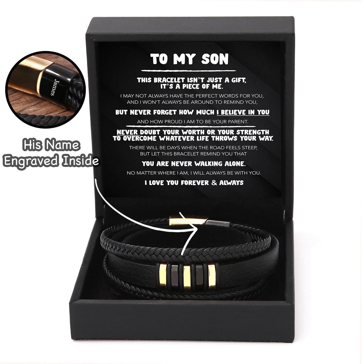 To My Son - Never Alone Bracelet Set