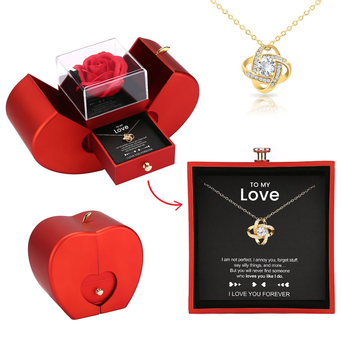 To My Love - Heart Box Necklace Set