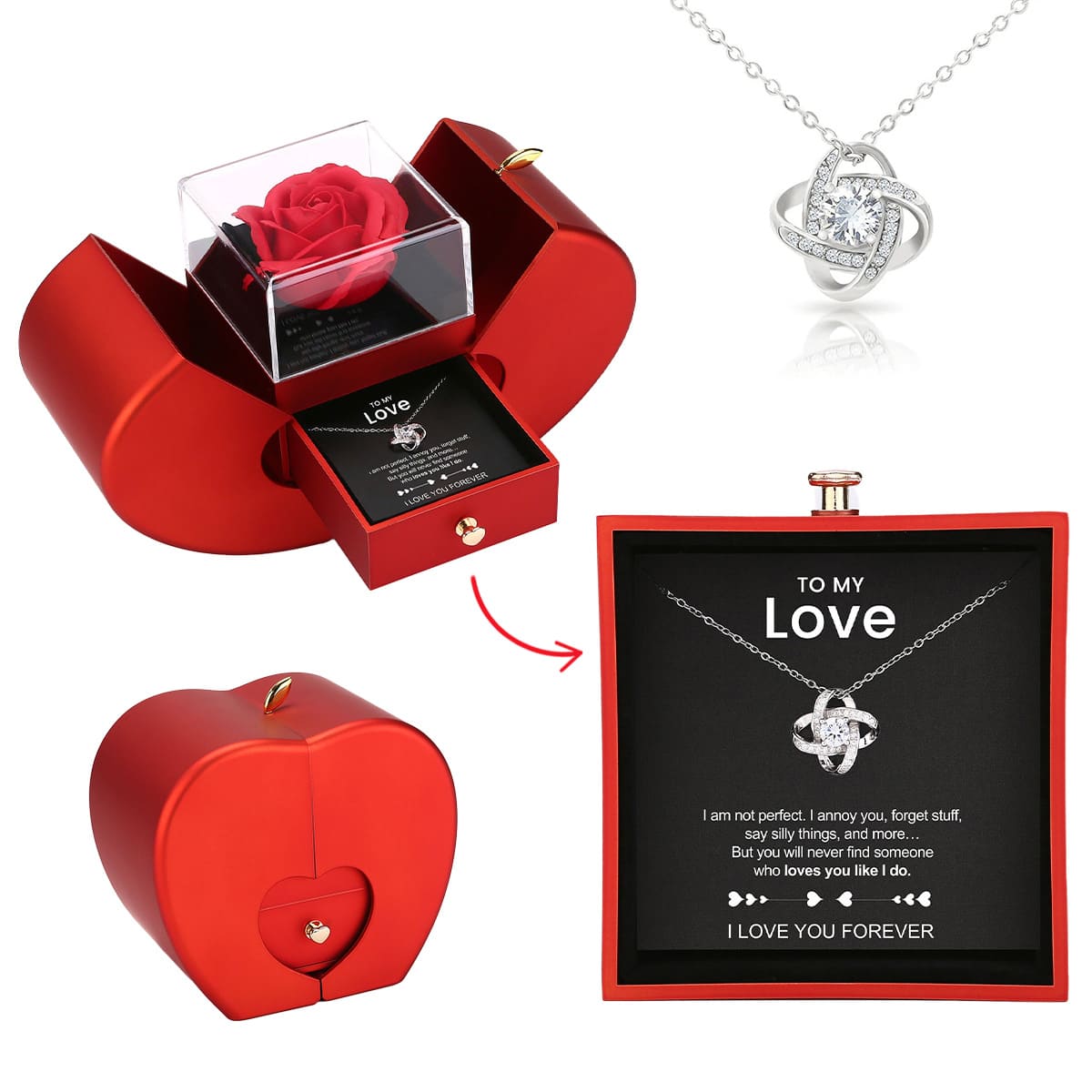 To My Love - Heart Box Necklace Set
