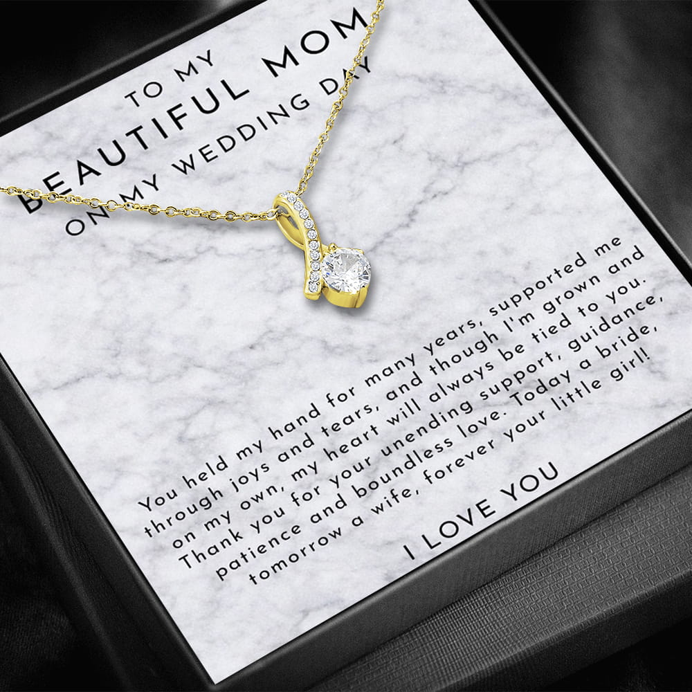 To My Mom on My Wedding Day - 14k Necklace Gift Set