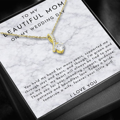 To My Mom on My Wedding Day - 14k Necklace Gift Set