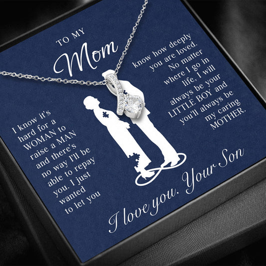 To My Mom - 14k White Gold Necklace Gift Set