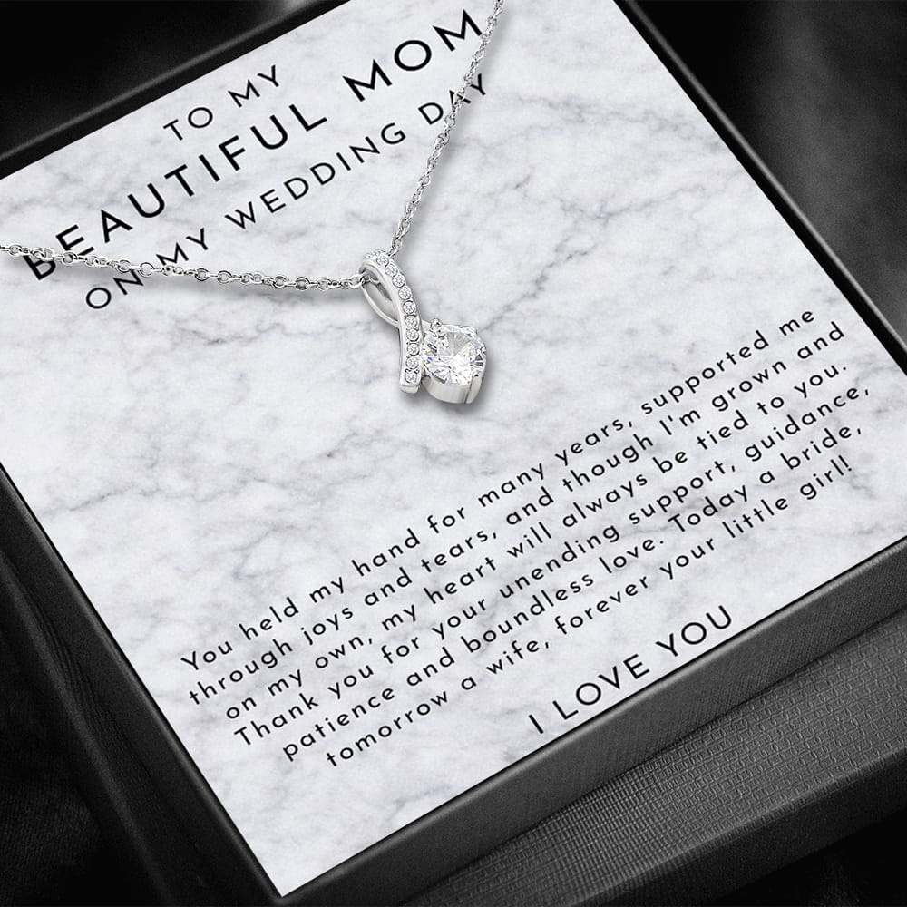 To My Mom on My Wedding Day - 14k Necklace Gift Set