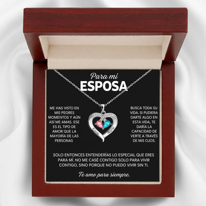 Siempre Tuya – Collar de Corazón con Piedra de Nacimiento Verdo