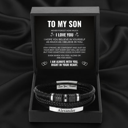 To My Son - Love You Custom Bracelet Set