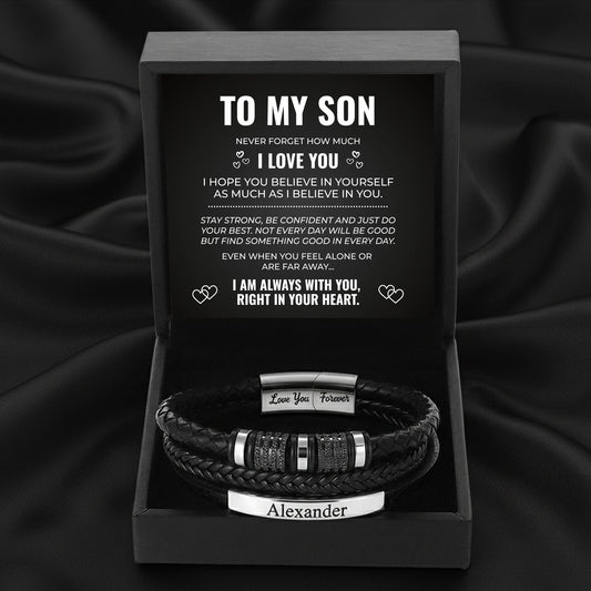 To My Son - Love You Custom Bracelet Set