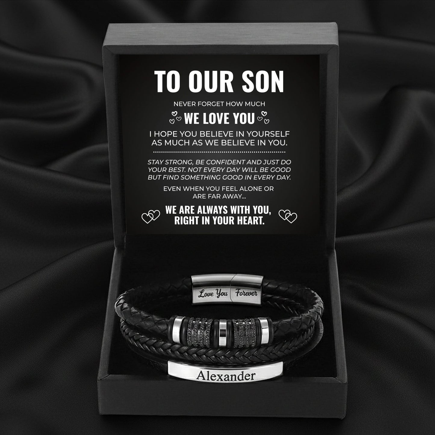 To My Son - Love You Custom Bracelet Set
