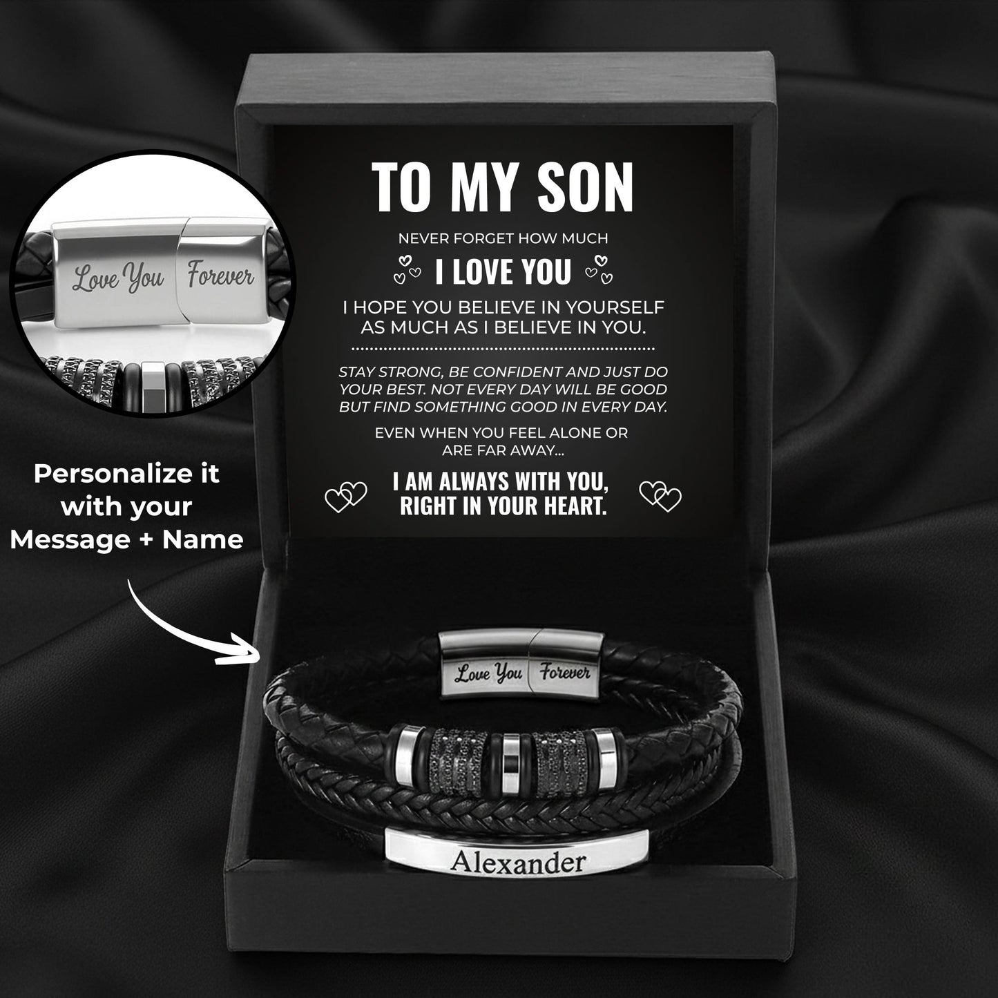 To My Son - Love You Custom Bracelet Set