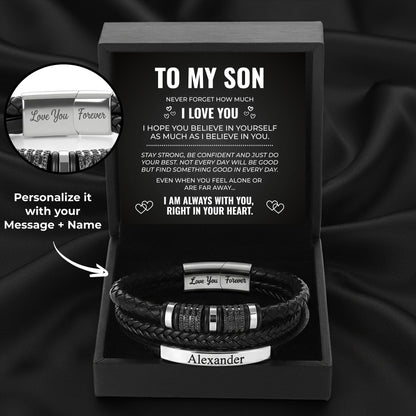 To My Son - Love You Custom Bracelet Set