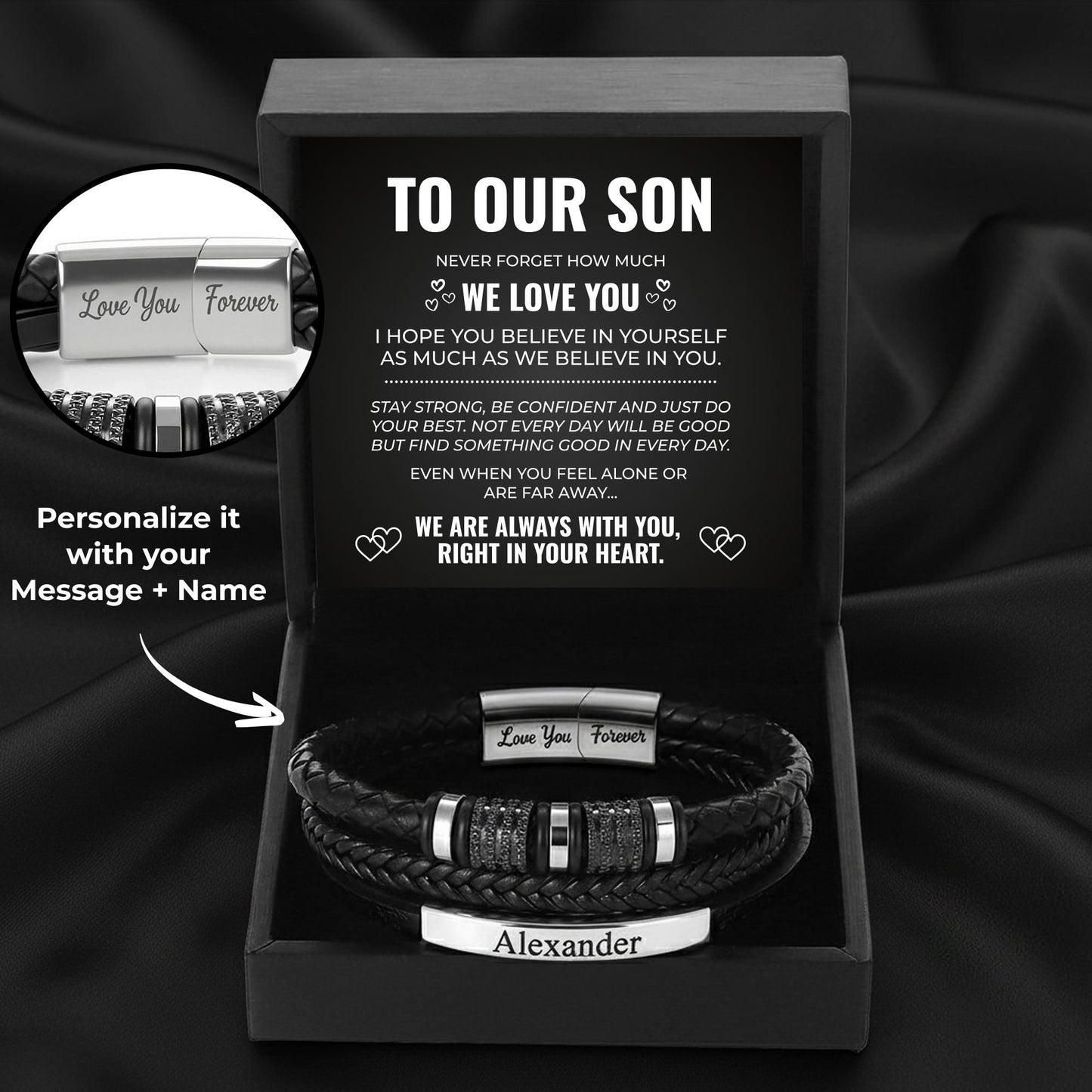 To My Son - Love You Custom Bracelet Set