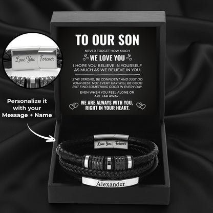 To My Son - Love You Custom Bracelet Set