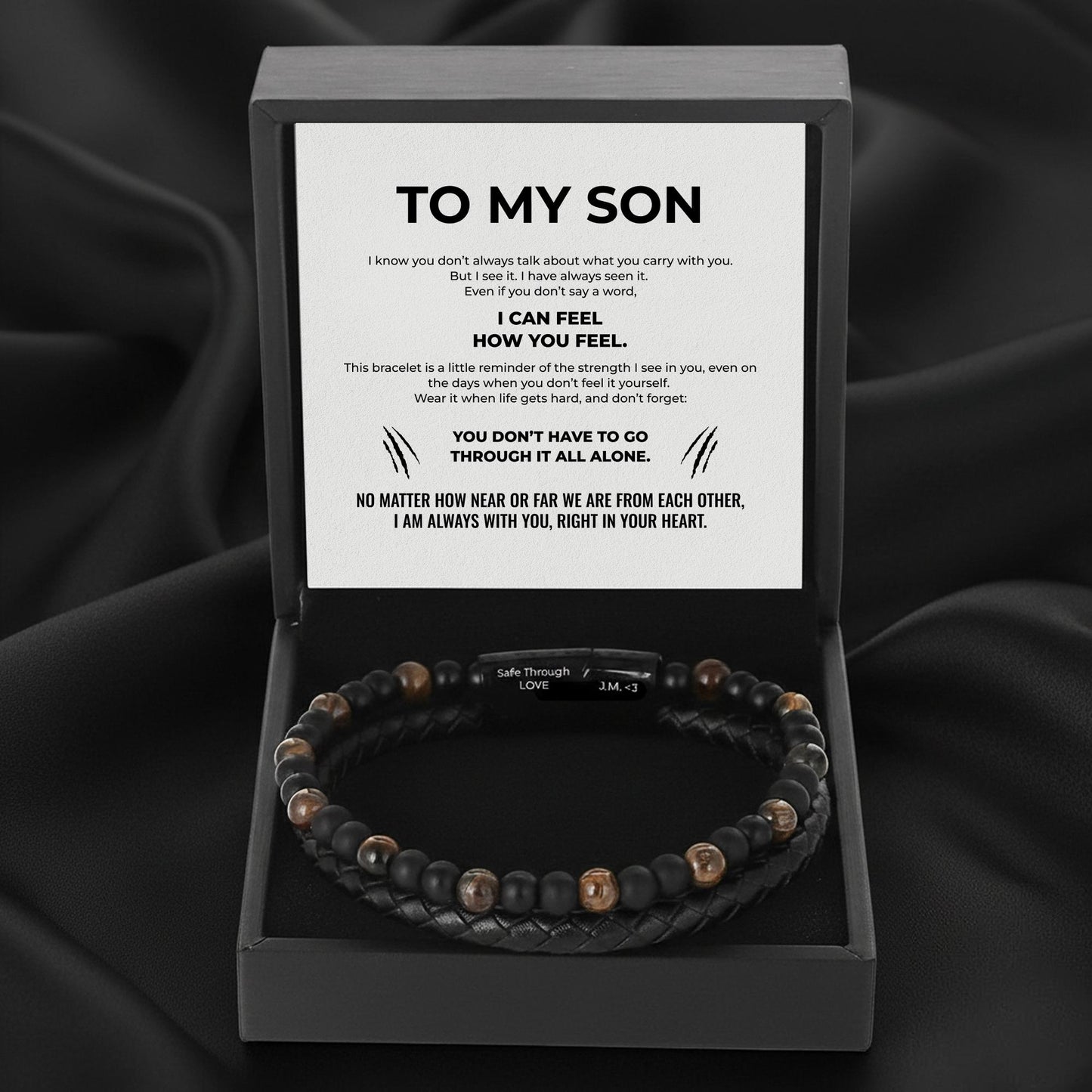 To My Son - Tiger Eyes Bracelet Set
