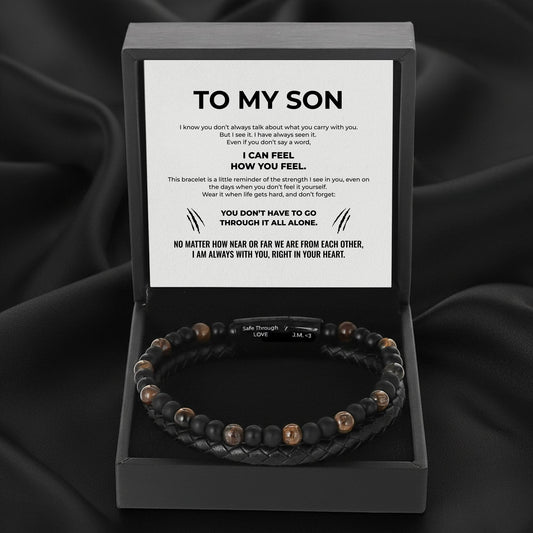To My Son - Tiger Eyes Bracelet Set